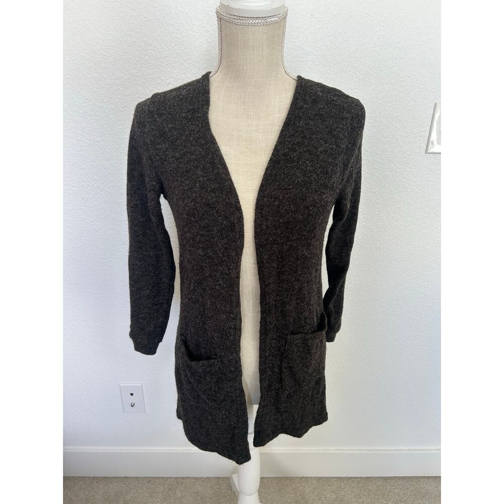 Charcoal Gray Open Front Cardigan - S